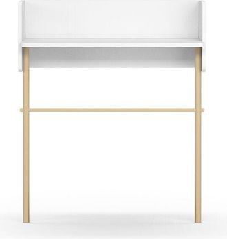 HERDASA Consola De Entrada Fabricada En Melamina Y Madera De Haya, Modelo Danish (789) De Herdasa. Blanco-natural