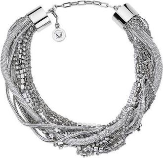 Area Messy Chain Choker Necklace in Clear Crystal/Silver at Nordstrom