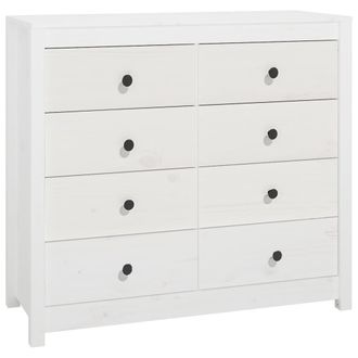 vidaXL Armario Auxiliar Madera Maciza De Pino Blanco 100x40x90 Cm Vidaxl