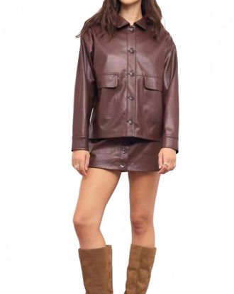 Minkpink Sigrid Mini Skirt In Dark Chocolate
