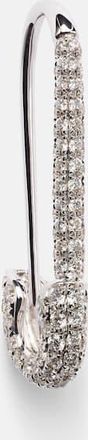 Anita Ko 18kt white gold safety pin single earring with diamonds