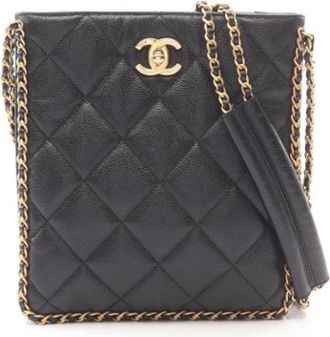 Chanel Pre-owned Vintage Schoudertas - Dames - Vintage Schoudertas - Zwart - ONE Size - Leer - Vintage