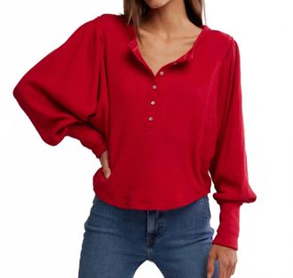 Free People Quinn Knit Top In Salsa