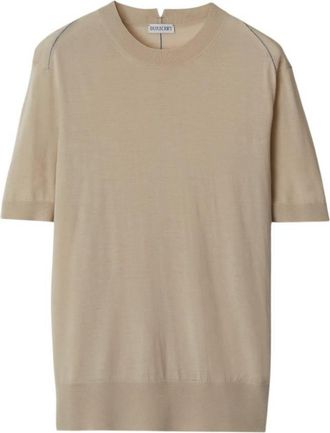Burberry Crew-Neck Wool Knitted T-Shirt, Size XX-Small