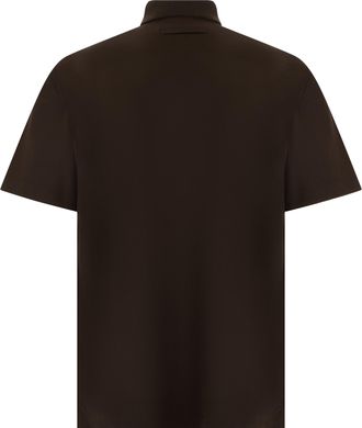 Ermenegildo Zegna Mens Polo Shirt Short Sleeve Brown Cotton T-shirts And Polos