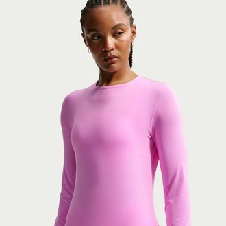 Nike Womens Golf Club Dri-FIT UV Long-Sleeve Golf Top in Purple | IH4204-503