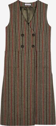 Maria de la Orden Lange gestreifte zweireihige Wollweste Venice