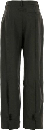 Jean Paul Gaultier Womens Dark Grey Wool Blend Pant Khaki Exterior: Virgin Nylon Pantaloni Trousers