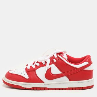 Nike University Red/White Leather SP St. Johns Dunk Low Sneakers Size 42