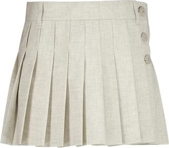 Paco Rabanne Geplooide wollen minirok - Dames - Korte rokken - Beige - S - Wol - Rokken