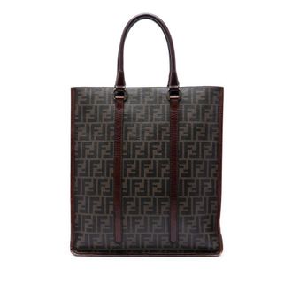 Fendi Pre-owned Fendi Zucca Coated Canvas Vertical Tote Unisex SOXV97JZM3ZTL4LL