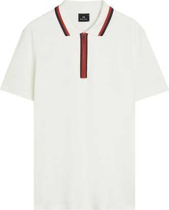 Paul Smith Striped-trim Stretch-cotton Polo Shirt - White - XL