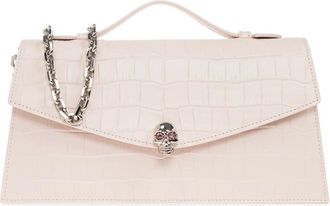 Alexander McQueen Skull Top Handle Bag - Dames - Tassen - Roze - Maat: ONE Size Leer