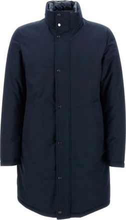 Herno New Business Membranated Jacket - Heren - Gewatteerde jassen - Blauw - XL - Wol - Jassen