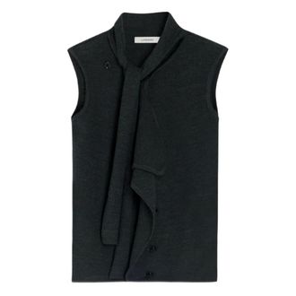 Christophe Lemaire Waistcoats, female, Gray, M, Asymmetrical Sleeveless Cardigan