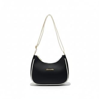 Generic Stylish Minimalist Crossbody Bag, Trendy Casual Design, Zipper Closure, Black