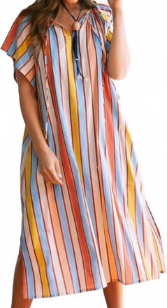 Sunshine Tienda Seaplane Stripe Island Midi Dress In Multicolor