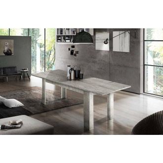 Dmora Tavolo allungabile Agenore, Consolle allungabile fino a 12 posti, Consolle estensibile 100% Made in Italy, cm 160/210x90h75, Bianco lucido - Dmora