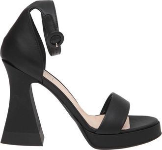AGL Hoge Hak Sandalen - Dames - Sandalen met hakken - Zwart - 40 EU - Leer - Schoenen