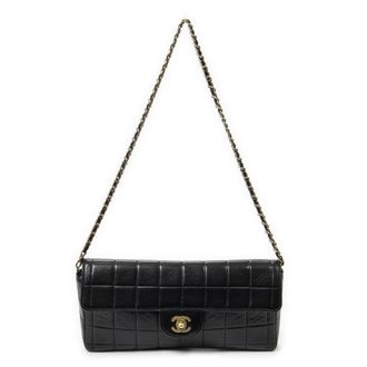 Chanel Pre-owned Womens East West Choco Bar Flap Shoulder Bag - Black - One Size