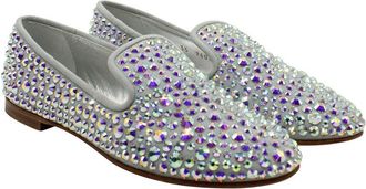 Giuseppe Zanotti Womens Suede Studded Smoking Slipper (Authentic Pre-Loved)