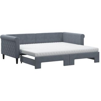 vidaXL Vidaxl - Divano Letto Estraibile Materassi Grigio Scuro 90x190cm Velluto
