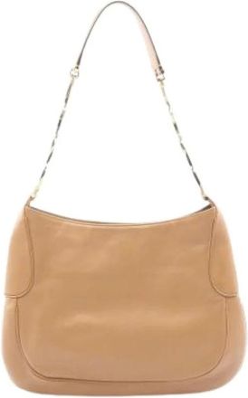 Ferragamo Pre-owned Shoulder Bags, female, Brown, Size: ONE SIZE Pre-owned Leather Shoulder Bag
