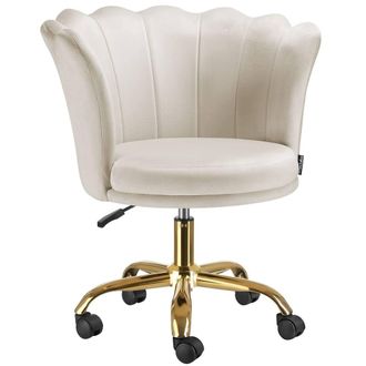 TecTake Desk Chair Stella in Cream | Size: 1 Pack
