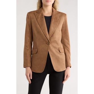 Max Studio Faux Suede Blazer in Vicuna at Nordstrom Rack, Size X-Small