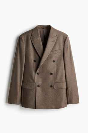H&M Jackett aus Wollmix in Regular Fit - Dunkles Greige