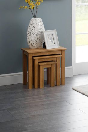 Julian Bowen Coxmoor Nest of 3 Side Tables in Light Oak