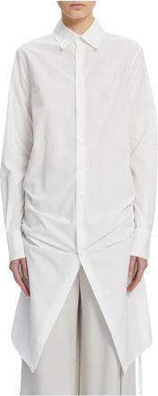 Ann Demeulemeester Comfortabel shirt met trekkoord en print - Dames - Shirt Kleedjes - Wit - M - Kleedjes