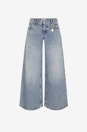 Stella McCartney Weite Jeans aus Denim Mid Blue Wide Leg