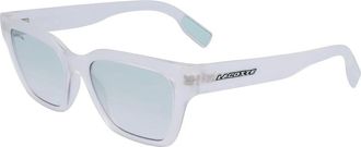 Lacoste Accessoires, Dames, Wit, ONE Size, Transparante ge&iuml;njecteerde zonnebril met filter 3