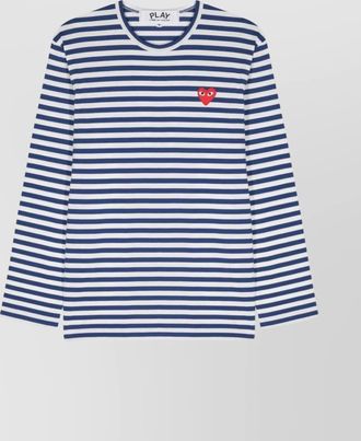Comme Des Gar&ccedil;ons heart striped crew neck jersey t-shirt