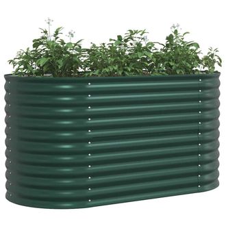 Berkfield Home Garden Raised Bed Green 160x80x81 cm Galvanized Steel | Size: 160 x 80 x 81 cm