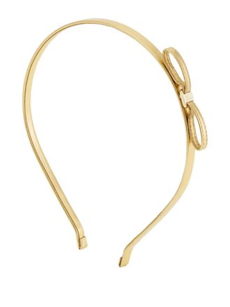 Ferragamo mini-bow headband - women - Calf Leather/Brass - One Size - Gold