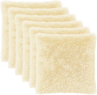 vidaXL Funda De Almohada 6 Pcs Heerlen Crema 55 X 55 Cm Fleece Pv Vidaxl