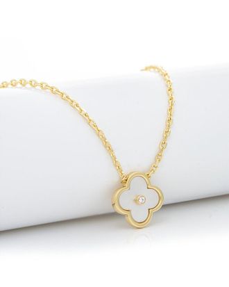 Rivka Friedman 18K Plated Pearl Cz Stackable Necklace
