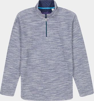 Robert Graham Mens Heathered Knit Quarter-Zip Sweater
