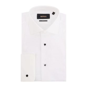HUGO BOSS Katoenen Shirt - Heren - Zakelijke Overhemden - Wit - 4XL - Katoen - Overhemden