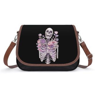 Generic Skeleton Floral Fashion Womens Crossbody Bags Novelty Handbag Shoulder Bag Purse
