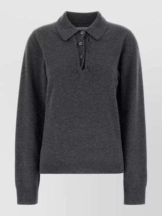 Maison Margiela wool polo shirt collared ribbed design