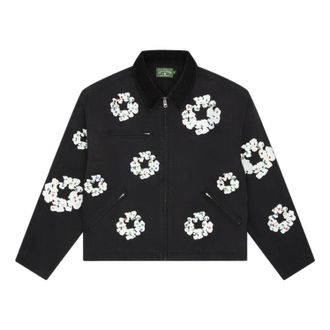 Denim Tears Cotton Wreath Canvas Work Jacket Black FW25OLJ11192012