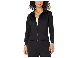 Liverpool L.A. Full Zip Seamed Tech Knit Jacket Womens Jacket Black : LG, Nylon/Spandex