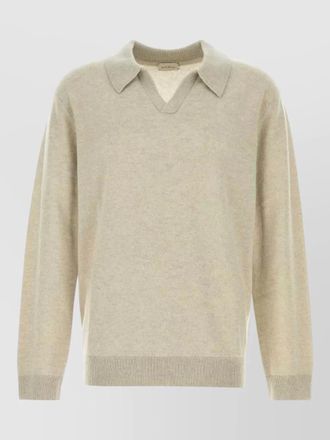 Le Kasha cashmere gibson sweater ribbed cuffs hem