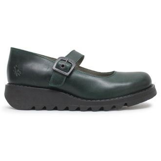 FLY London SAMP132FLY Rug Leather Womens Comfort Shoes - Petrol - Size:UK 5