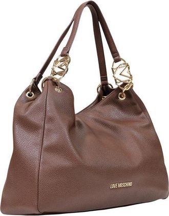 Love Moschino Textured Polyurethane Shoulder Bag - Brown