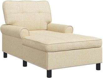 vidaXL Sill&oacute;n Reclinable Con Coj&iacute;n Crema 91 X 157 X 91 Cm Tela Vidaxl