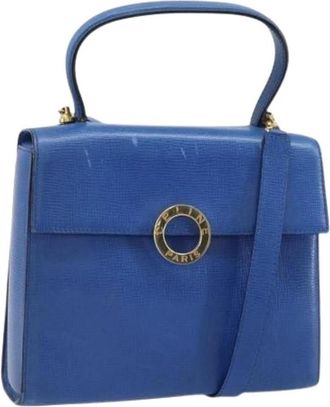 Celine Pre-owned Vintage Handtas - Dames - Vintage Handtas - Blauw - ONE Size - Leer - Vintage